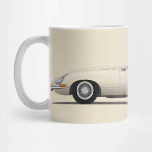 Jaguar E Type Fixed Head Coupe Old English White Mug